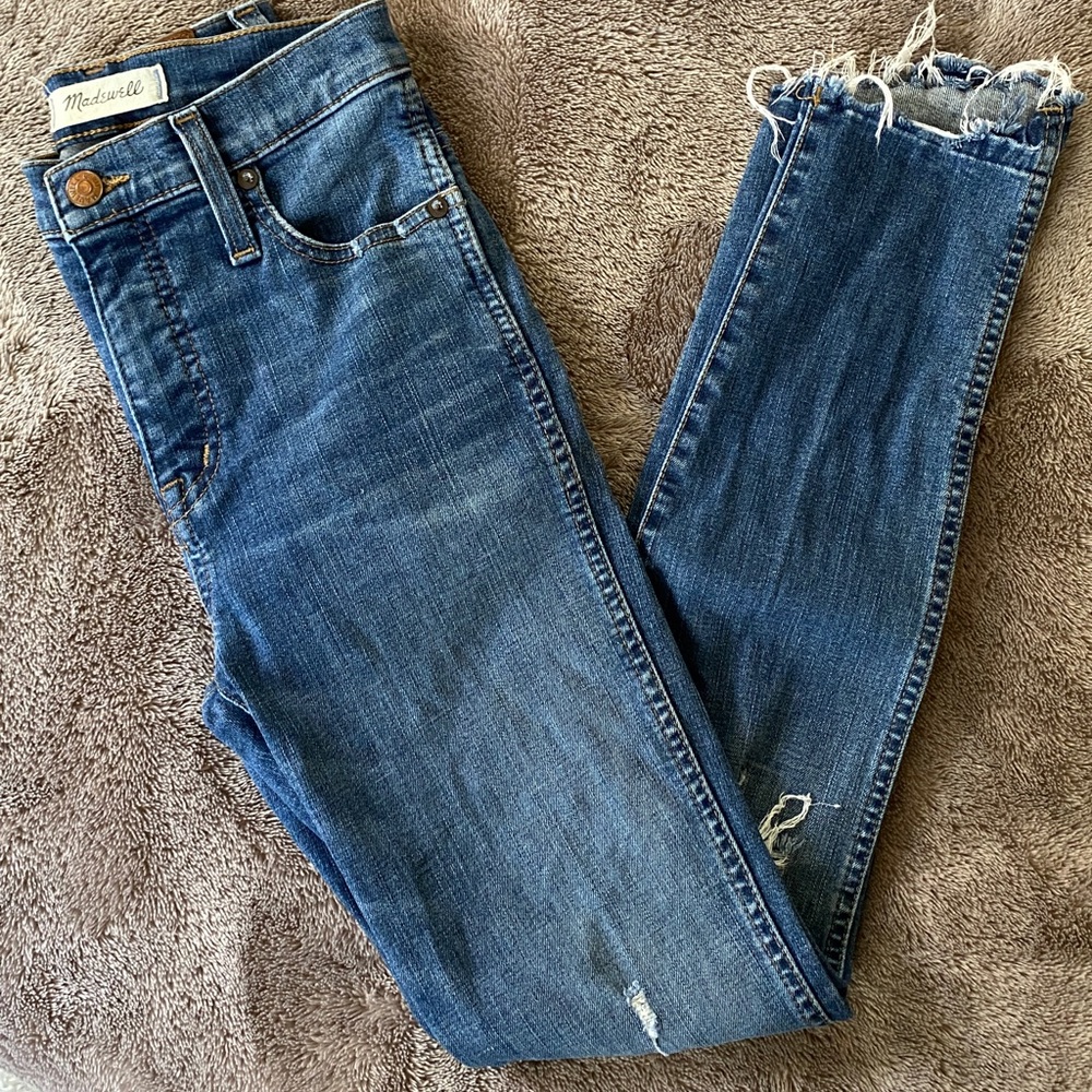 10" High-Rise Skinny Jeans: Drop Step-Hem Edition